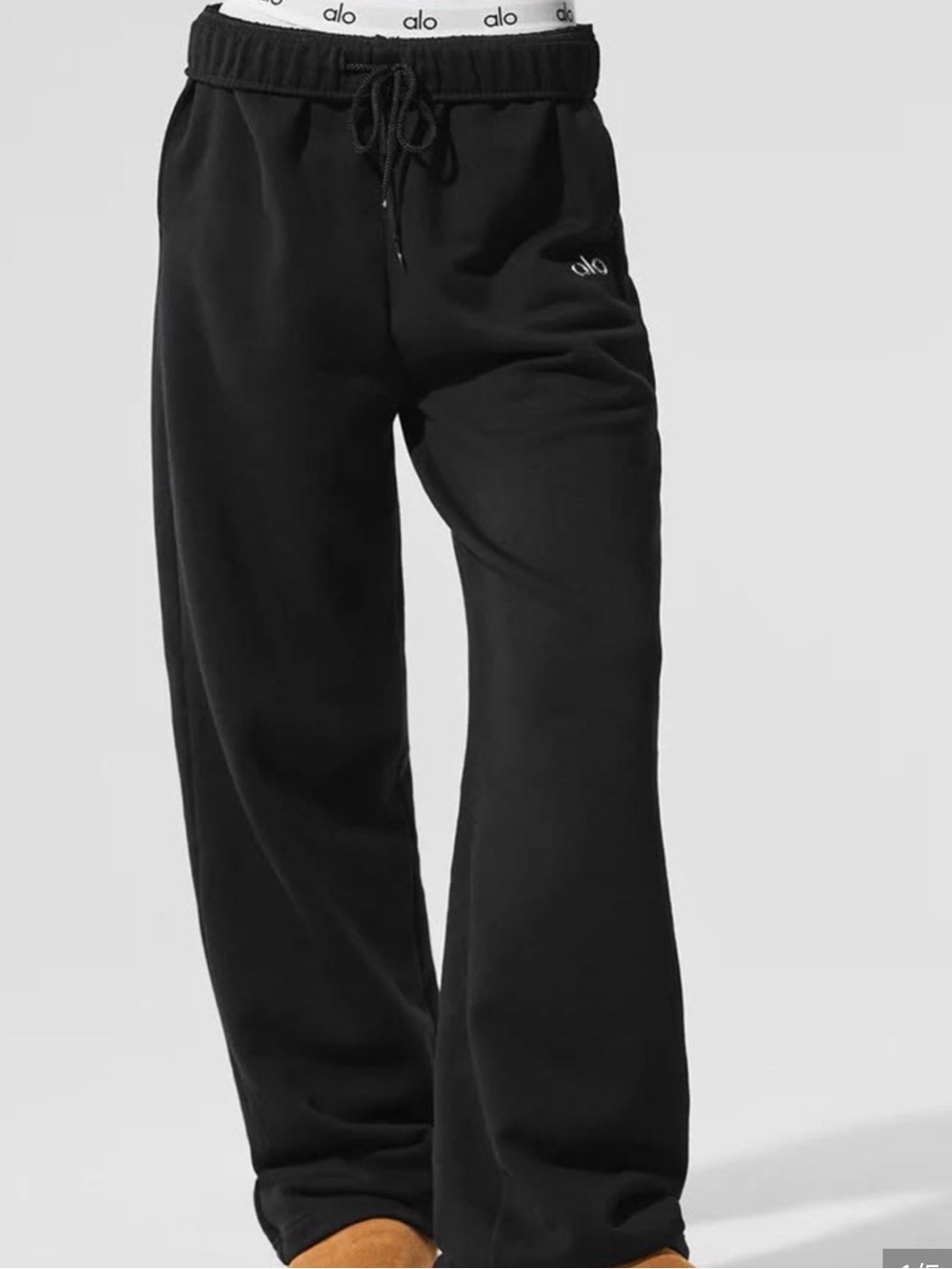 Alo wide-Leg Black Unisex Sweatpants